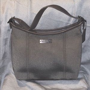 Gray microfiber bag.
